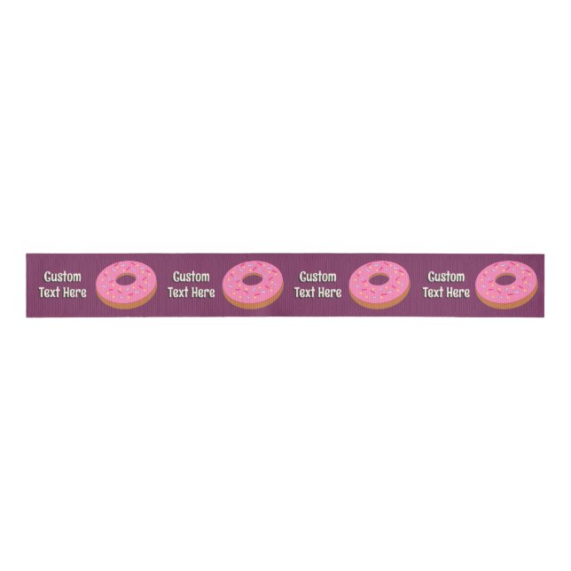 Ring Doughnuts - own greeting - any dark backgroun Grosgrain Ribbon (Front)