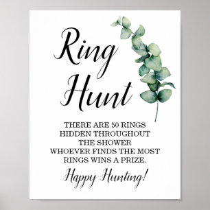 Ring Hunt Eucalyptus Bridal Shower Game Sign