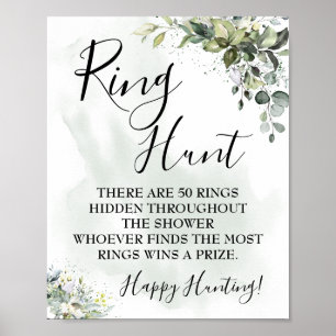 Ring hunt Eucalyptus greenery succulent game sign