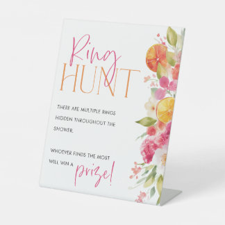 Ring Hunt Sign Bridal Shower Game Citrus