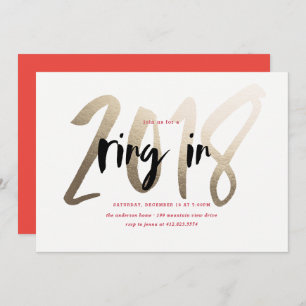 Ring in 2018 New Year Party Invitation