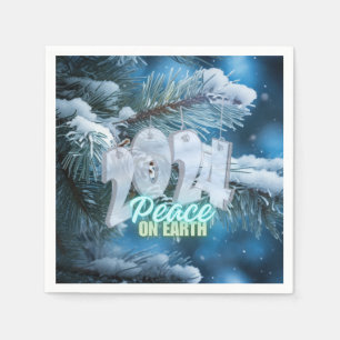 Ring in 2024 wishing for Peace on Earth Napkin