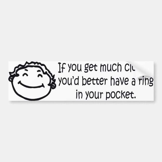 RING IN POCKET BUMPER STICKER (Front)