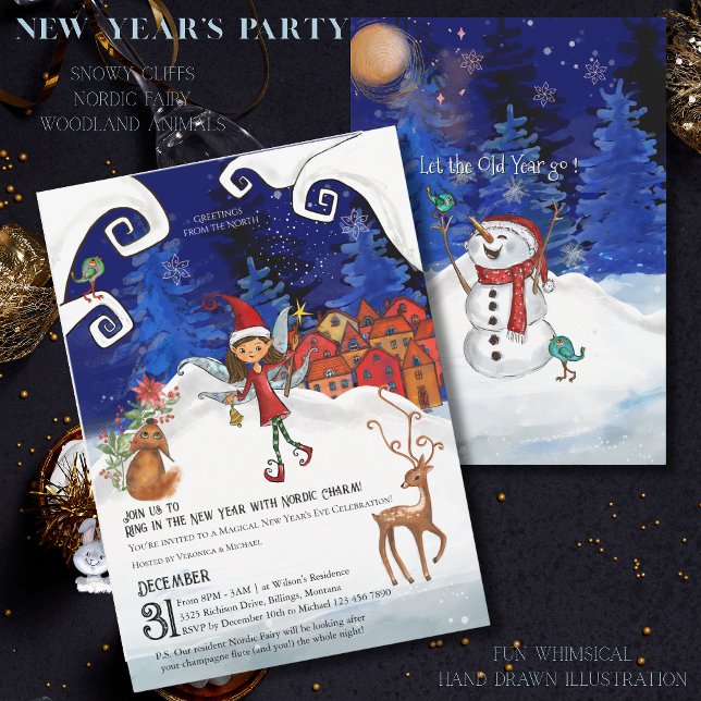Ring in the New Year with Nordic Charm I Whimsical Invitation (Ring in the New Year with Nordic Charm I Whimsical Invitation)