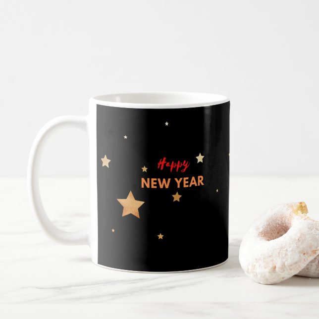 Ring in the New Year with Sparkling Joy Coffee Mug (With Donut)