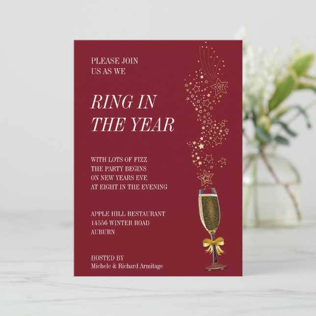 Ring in the Year Invitation (Standing Front)