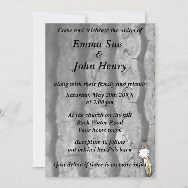 Ring in Tire Tread Invitation (Front)