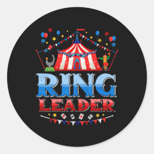 Ring Leader Costume Circus Staff Carnival Mens Wom Classic Round Sticker