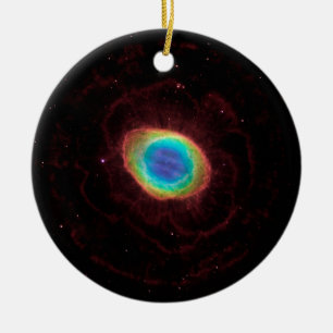 Ring Nebula Space Universe Ceramic Ornament