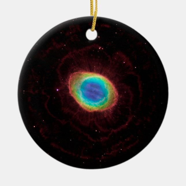 Ring Nebula Space Universe Ceramic Ornament (Front)