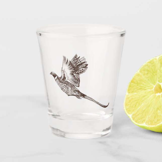 Ring-Neck Pheasant Shot Glass (Front)