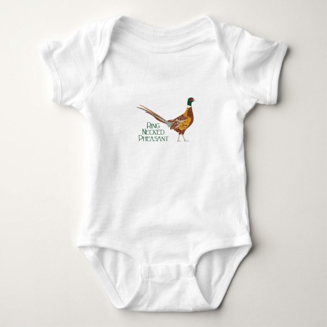 Ring Necked Pheasant Baby Bodysuit (Front)