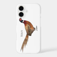 Ring-necked pheasant bird cartoon illustration