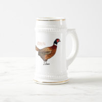 Ring-necked pheasant bird cartoon illustration