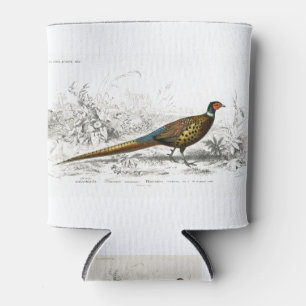 Ring-neckrd pheasant illustration can cooler
