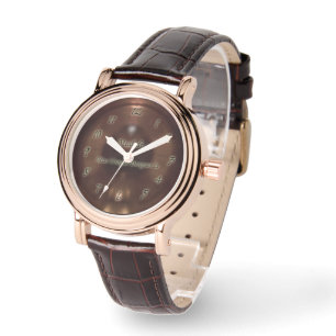 Ring Of Copper Rose Gold Leather Watch