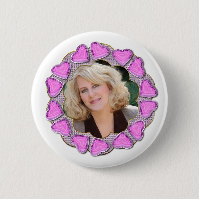 Ring of hearts 2 inch round button (Front)