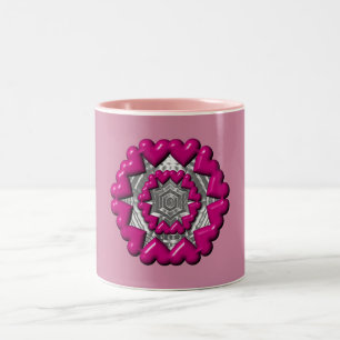 Ring of Hearts Valentine Two-Tone Coffee Mug