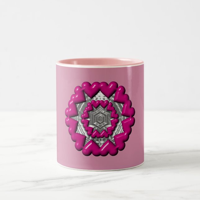 Ring of Hearts Valentine Two-Tone Coffee Mug (Center)