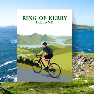 Ring of Kerry Cycling Travel Postcard