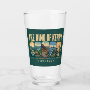 Ring of Kerry Ireland Landmarks Illustration Retro Glass
