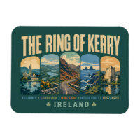 Ring of Kerry Ireland Landmarks Illustration Retro