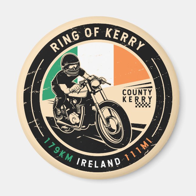 Ring of Kerry Ireland Motorcycle Magnet (Front)