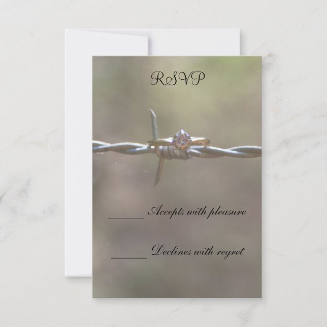 Ring on Barbed Wire RSVP Card (Front)