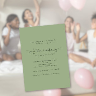 Ring Script Future Mrs Bridal Sage Bridal Shower Invitation