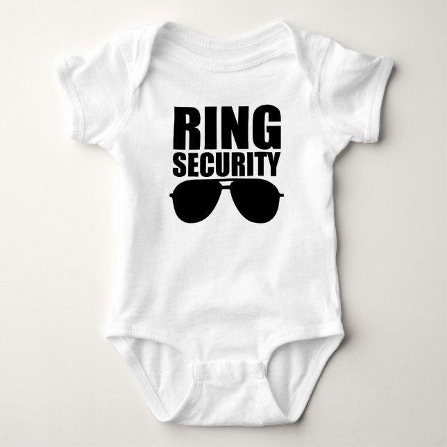 Ring Security Baby Ring Bearer Wedding Bodysuit (Front)