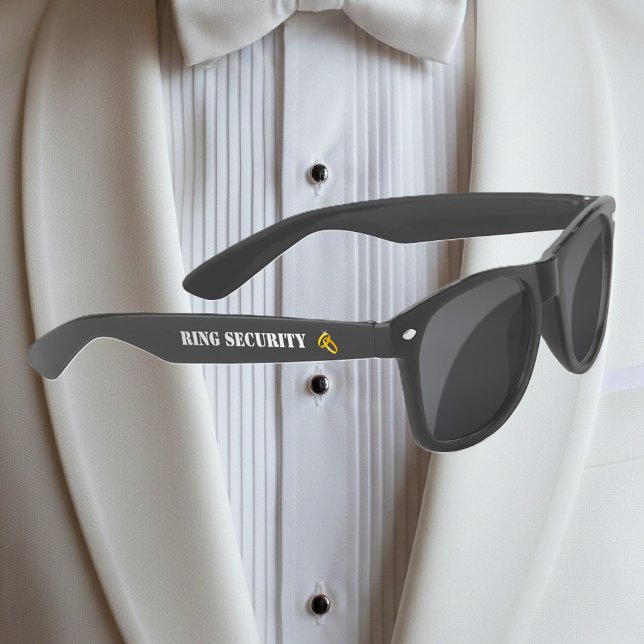 Ring Security black Sunglasses for ring bearer (ring security sunglasses for wedding party)