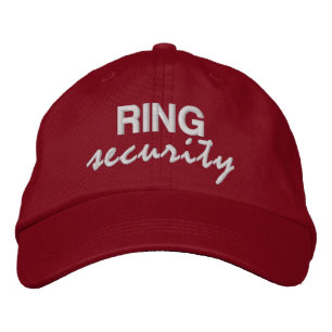 RING security fun novelty script ring bearer Embroidered Hat