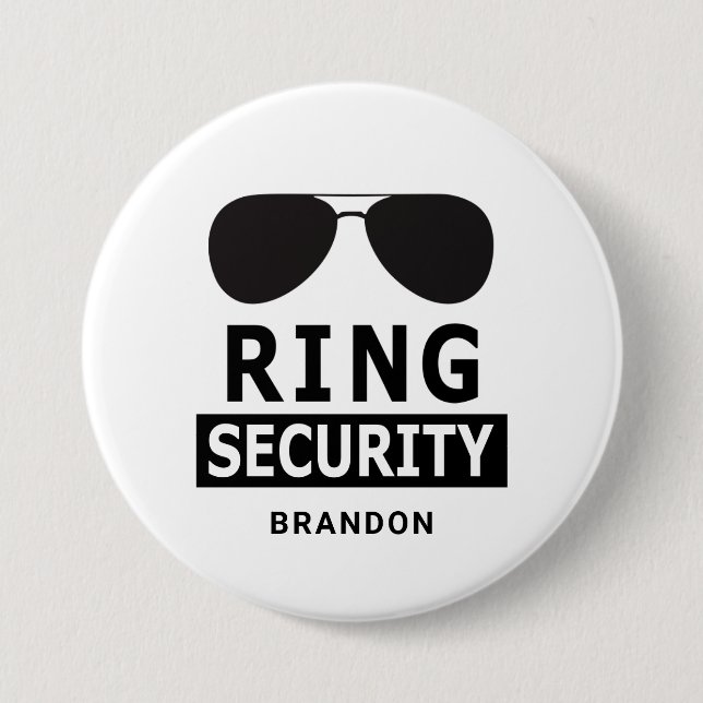 Ring Security Ring Bearer Groomsman Gift 3 Inch Round Button (Front)