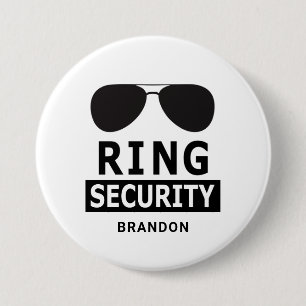 Ring Security Ring Bearer Groomsman Gift 3 Inch Round Button