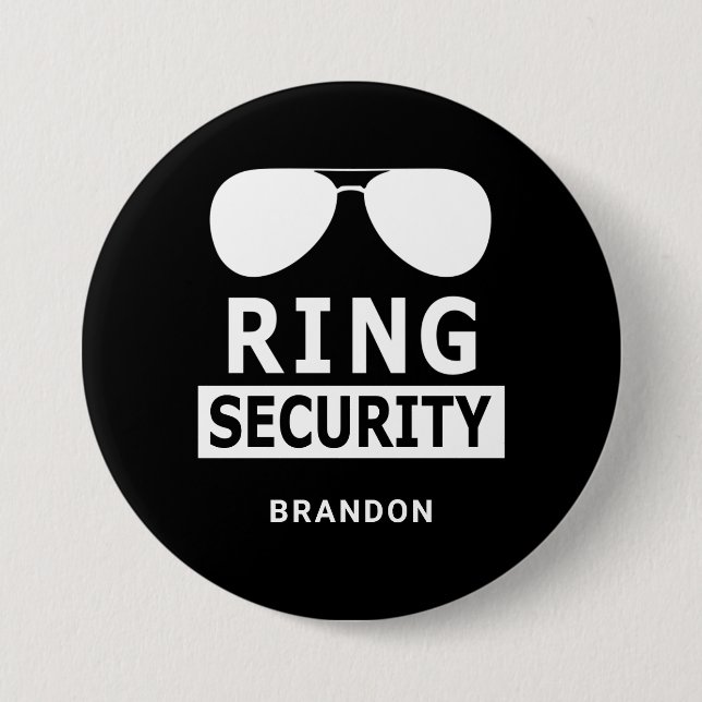 Ring Security Ring Bearer Groomsman Gift 3 Inch Round Button (Front)