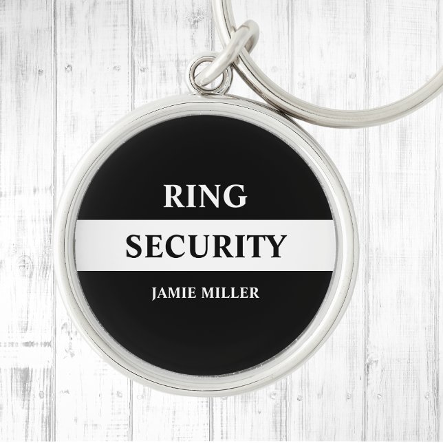 Ring Security Ring Bearer  Keychain (wedding ring security ring bearer favors ring security keychain)