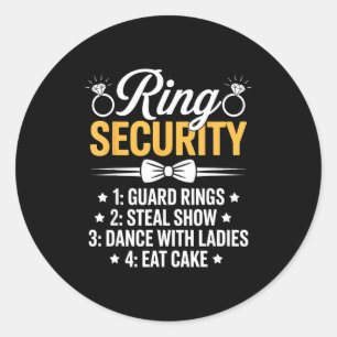 Ring Security Wedding Party Funny Ring Bearer  Classic Round Sticker