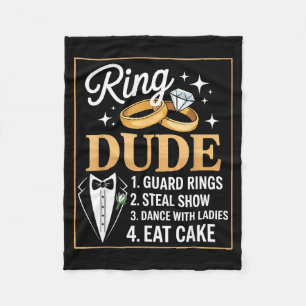 Ring Security Wedding Party Funny Ring Bearer  Fleece Blanket