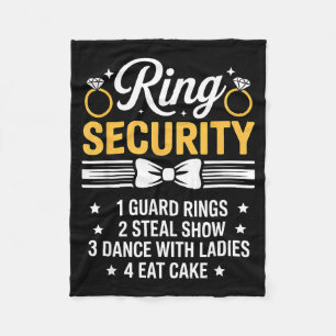 Ring Security Wedding Party Funny Ring Bearer Fleece Blanket