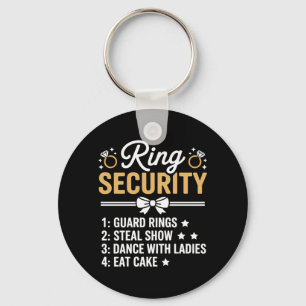 Ring Security Wedding Party Funny Ring Bearer Keychain