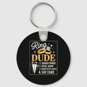 Ring Security Wedding Party Funny Ring Bearer  Keychain