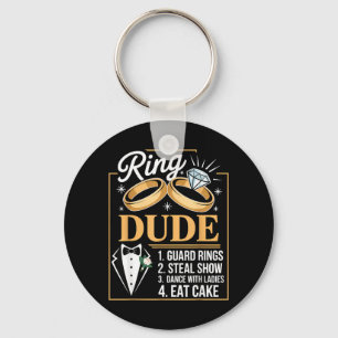 Ring Security Wedding Party Funny Ring Bearer Keychain