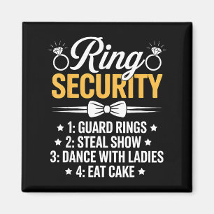 Ring Security Wedding Party Funny Ring Bearer  Magnet