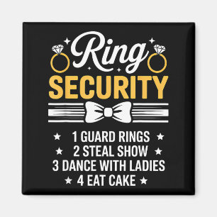 Ring Security Wedding Party Funny Ring Bearer  Magnet