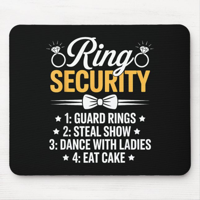 Ring Security Wedding Party Funny Ring Bearer  Mouse Pad (Front)
