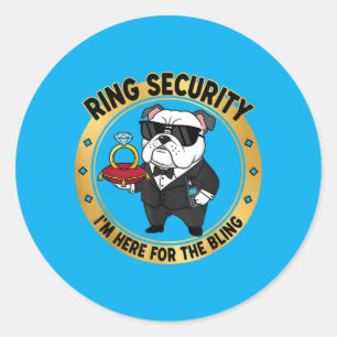 Ring Security Wedding Party Ring Bearer Gift Men Classic Round Sticker