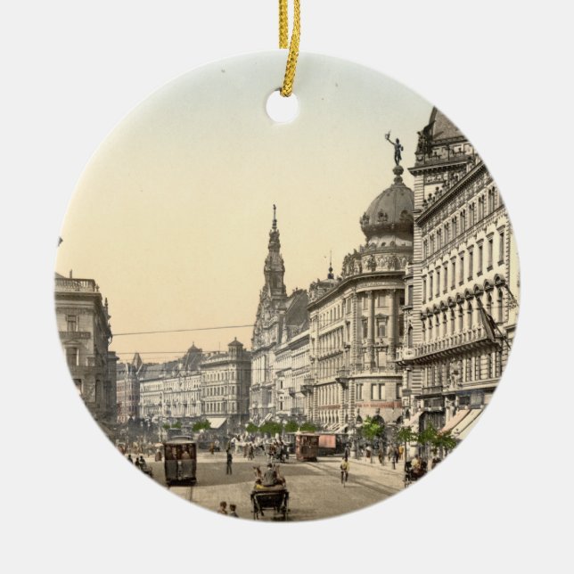 Ring Street, Budapest, Hungary Ceramic Ornament (Front)