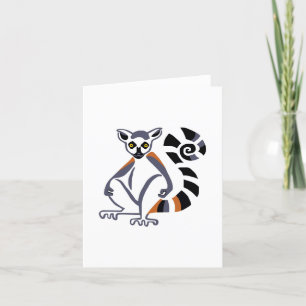  Ring-tailed LEMUR - Endangered animal graphic Card