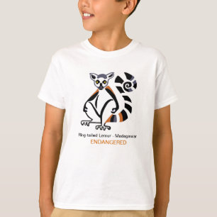 Ring-tailed LEMUR -Endangered animal graphic T-Shirt