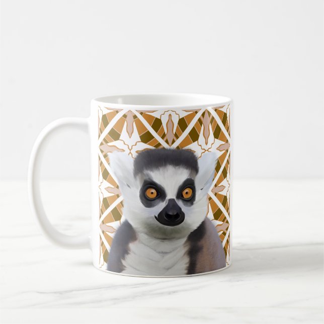 Ring-Tailed Lemur Madagascar Wildlife Coffee Mug (Left)